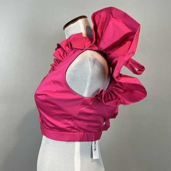 Making the Cut Magenta Ruffle Sleeveless Crop Top XS NWT Sienna Li Winning Look - Picture 6 of 13